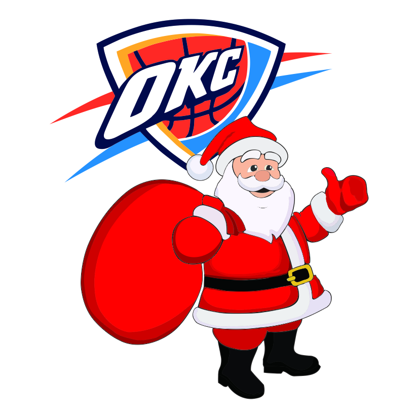 Oklahoma City Thunder Santa Claus Logo iron on paper